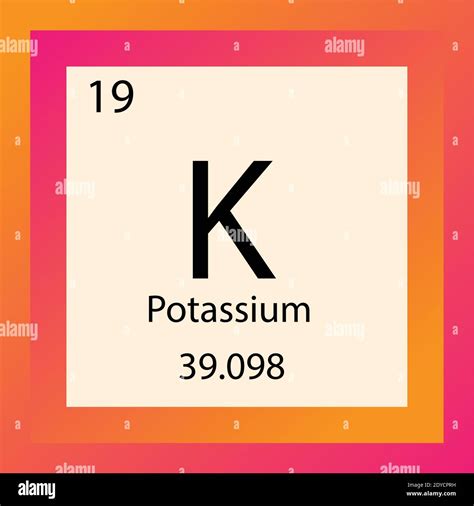 K Potassium Chemical Element Periodic Table Single Element Vector