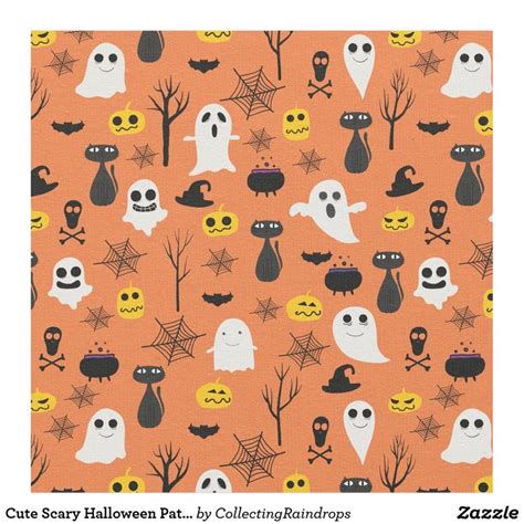 Cute Scary Halloween Pattern Fabric In 2020 Halloween