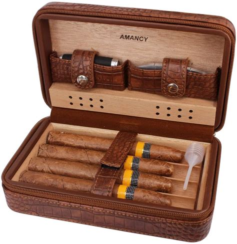 Amancy Premium Leather Cigar Travel Case Humidor The Perfect Cigar
