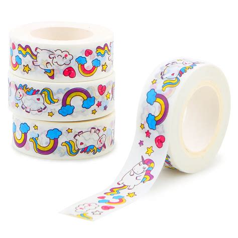 4pcs lot kawaii unicorn washi tape diy decorative 15mm 10m adhesive masking tapes cute washi