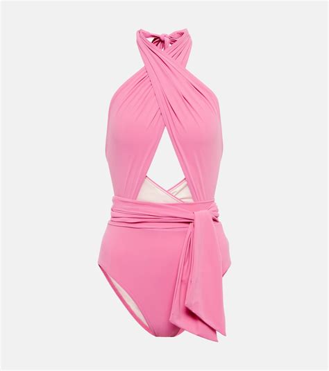 Cutout Halterneck Swimsuit In Pink Karla Colletto Mytheresa