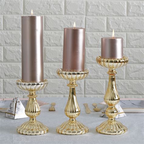 Mercury Glass Pillar Candle Holders Home T Wedding Centerpieces Sale Ebay