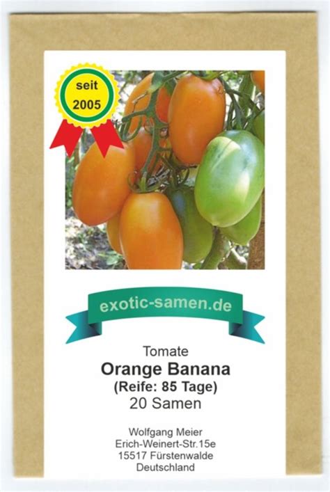 Shop Exotic Samen Eiertomate Salattomate Orange Banana Samen