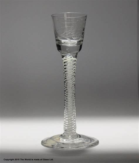 georgian engraved opaque twist cordial glass 18th century glass