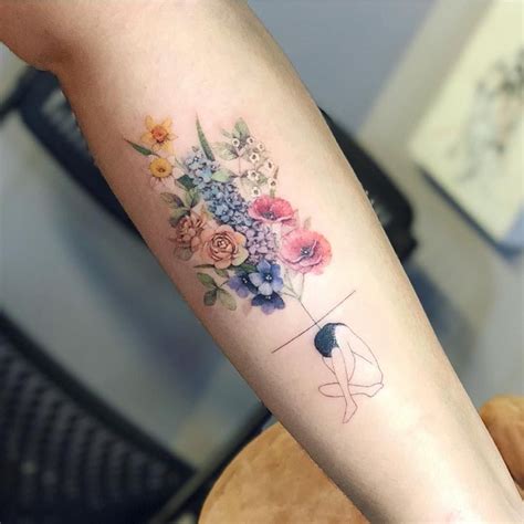 August Birth Flower Tattoo
