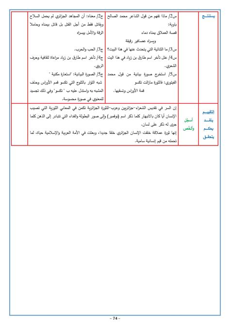 تحضير نص الأوراس في الشعر العربي 3 ثانوي | ستار الجيريا
