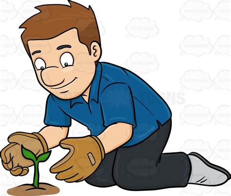A Man Taking Good Care Of A Growing Plant Growing Plants Pest