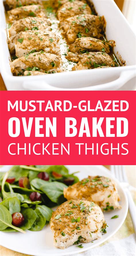Season both sides generously with salt and pepper. 30-Minute Mustard-Glazed Oven Baked Chicken Thighs -- with ...
