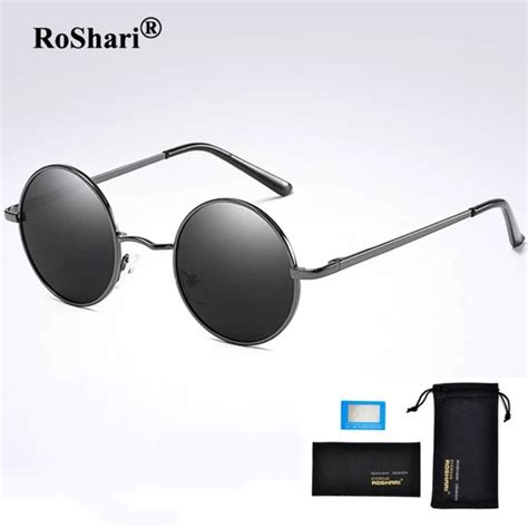 Roshari Vintage Steampunk Polarized Sunglasses Women Brand Design Men Round Blac Ebay