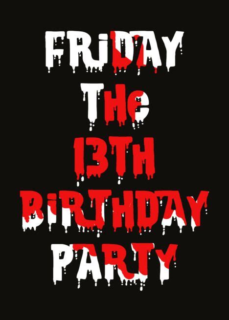 Friday The 13th Birthday Party Invitations Paper Greeting Cards