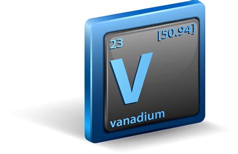 Vanadium Chemical Element Chemical Symbol With Atomic Number And
