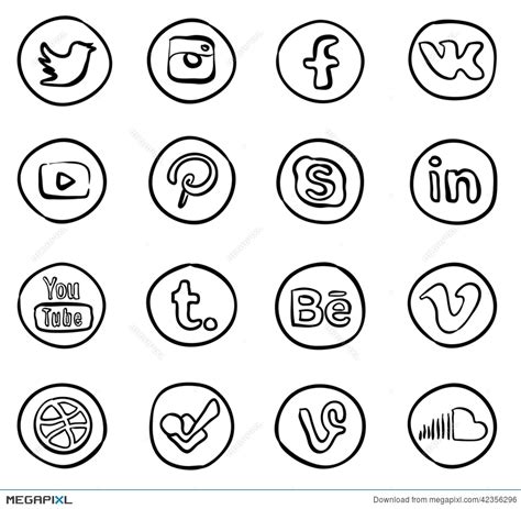 Hand Drawn Social Media Icon At Collection Of Hand