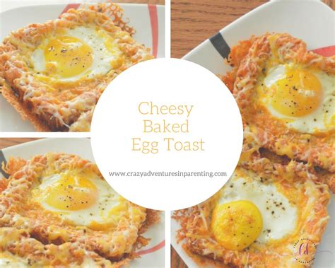 Cheesy Baked Egg Toast Recipe Baked Eggs Breakfast Recipes Easy