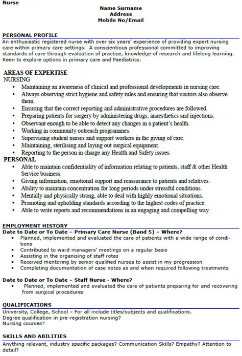 To work as a nurse in position of administrator in a hospital, providing quality support to other professionals such as doctors and surgeons in giving high. Nurse CV Example in PDF - lettercv.com