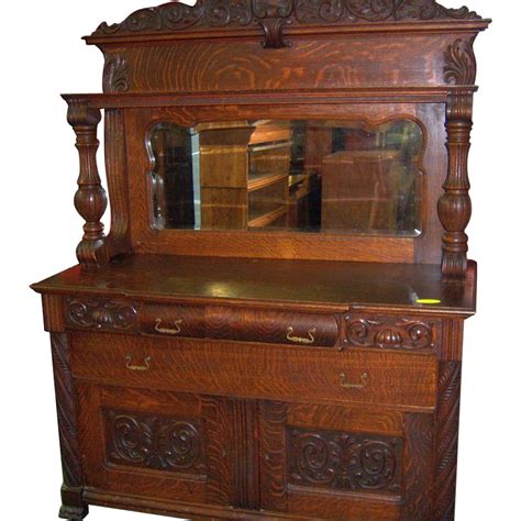 ● casual contemporary style suits all interiors. Oak Sideboard Buffet, Mirror and Carvings, 1890 | Antique ...