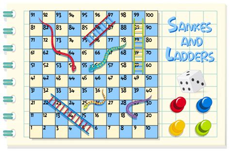 Alimentacion por medio de minerales. Juego de serpientes y escaleras en cuadrícula azul y ...