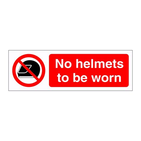 No Helmets To Be Worn Sign British Safety Signs