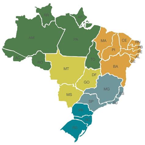 Mapa Do Brasil Colorido Para Imprimir Coloring City