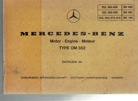 Mercedes Benz Om 352 Motor Engine Parts List Catalog A 1975 5615f £24
