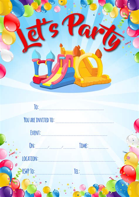 Party Invitations Jumping Castle Hire Brisbane