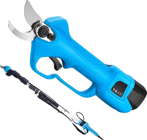 Electric Pruning Shears Garden With Extension Rod Mm Branch Cutter Cordless With Backup