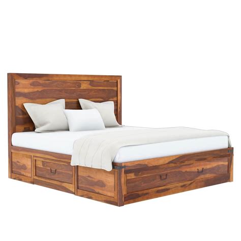 Classic Shaker Solid Wood Platform Storage Bed Frame