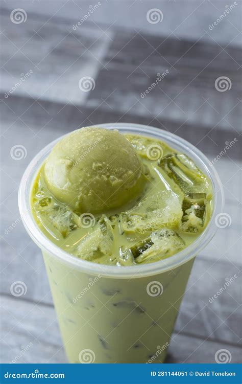 Green Thai Milk Tea Drink Stock Image Image Of Drink 281144051