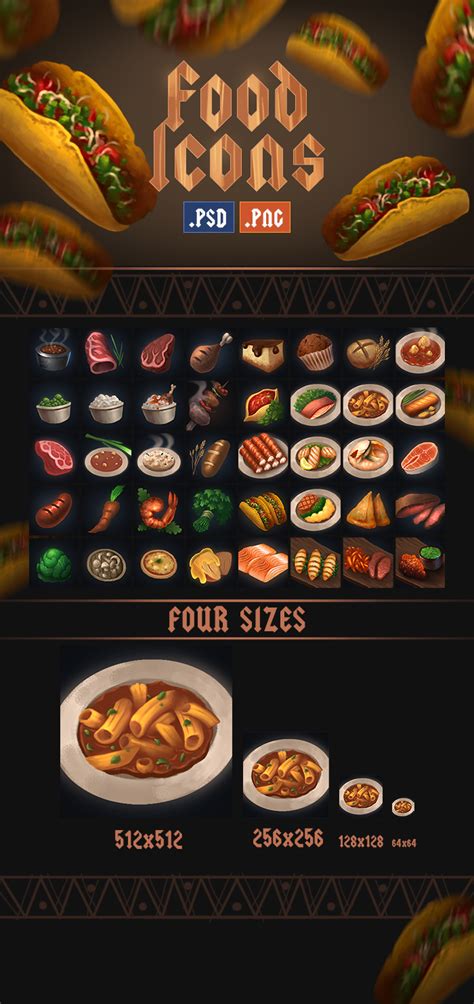 Food Icons Pack Gamedev Market