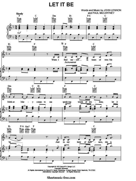 Free classical guitar sheet music download. Let It Be Sheet Music Beatles | Piano sheet music free, Sheet music, Beatles sheet music