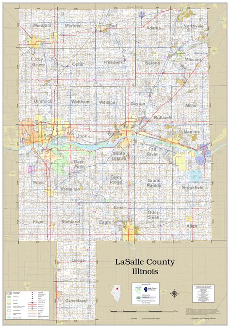 Lasalle County Illinois 2021 Wall Map Mapping Solutions