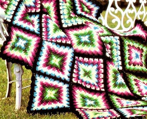 Vintage Crochet Pattern Kaleidoscope Afghan Granny Squares