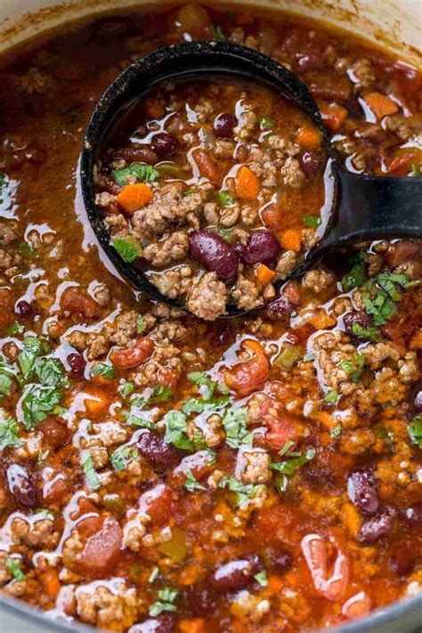 Hearty Chilli Recipe Made With Ground Beef And Vegetables In A Delicious Broth The Best