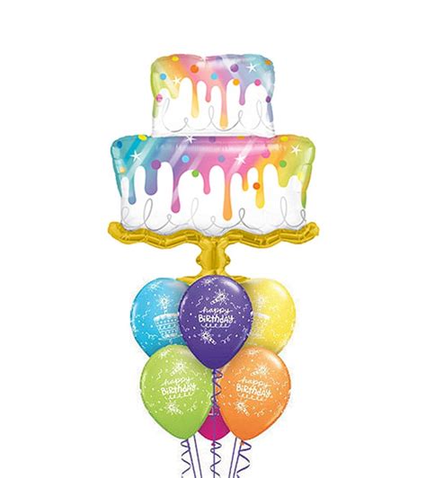 Giant Rainbow Drip Cake Balloon Hello Blooms