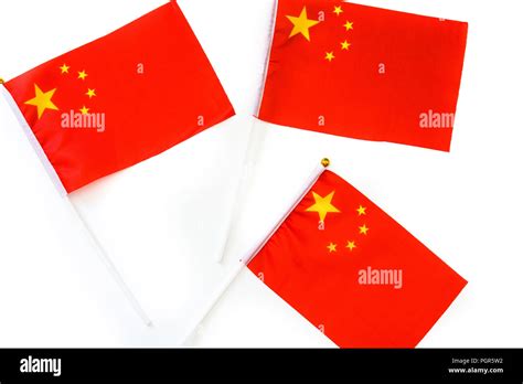 Chinese Flag Isolated On White Background Stock Photo Alamy