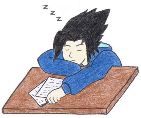 Sasuke Sleeping At Desk Colour By Chidori Blossom23792 On Deviantart