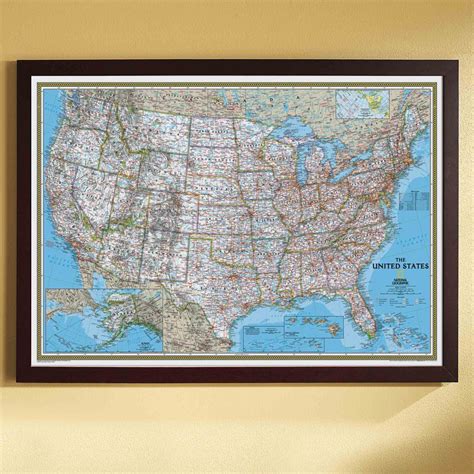 Us Political Map Classic Poster Size And Framed National