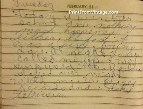 miss norma s diary february 21 1961 we played records and watched television print from
