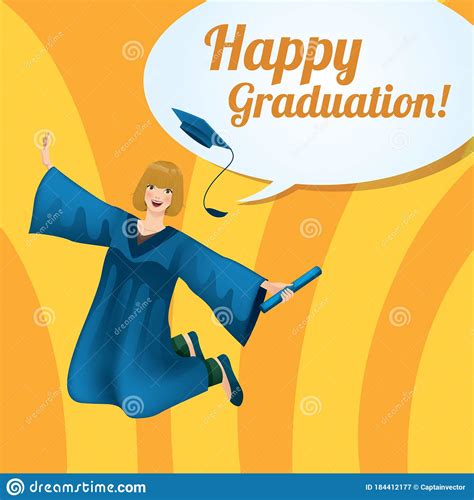 Happy Graduation Greeting Design Vector Illustration Decorative