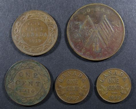 5 Early Date Foreign Copper Coins