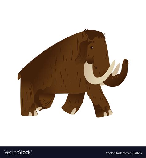 Mammoth Ice Age Animal Cartoon Icon Royalty Free Vector