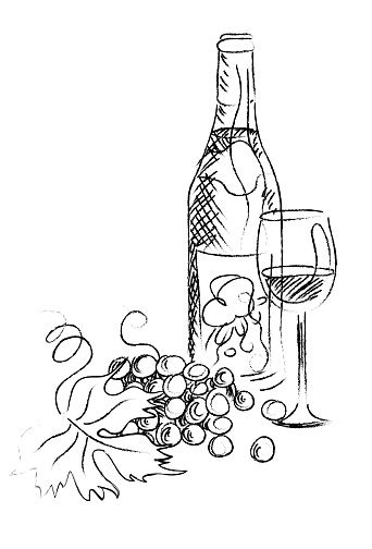 Sketsa Anggur Ilustrasi Stok Unduh Gambar Sekarang Minuman Anggur