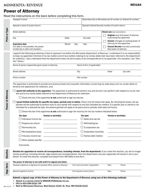 Download Minnesota Tax Power Of Attorney Form For Free Formtemplate