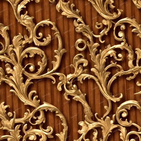 Golden Scrollwork On Mohogany Pattern Crew