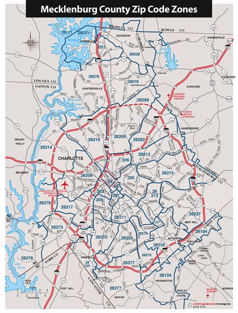 Exploring Charlotte Nc Zip Code Map Map Of The Usa