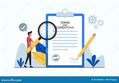 Terms And Conditions Legal Concept Design Man Checking Form And Agree