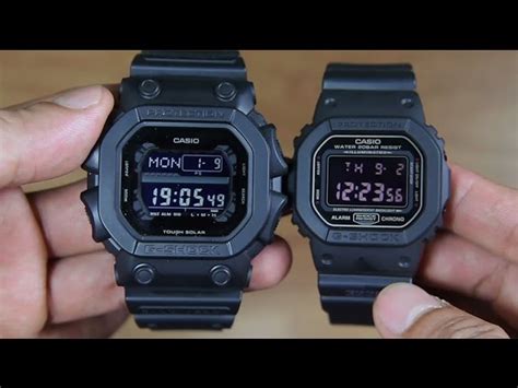 Simple matte black finish allows the form of the aw591, dw6900, gx56 and g100 models to stand out with buckles, buttons and bezel in a black ion plate finish. CASIO G-SHOCK GX-56BB-1 VS G-SHOCK DW-5600MS-1 SIDE BY ...