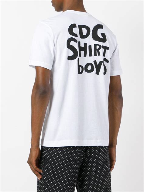 Lyst Comme Des Garçons Cdg Shirt Boys Printed T Shirt In White For Men