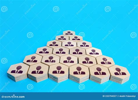 Hierarchical Pyramid Of People Classic Form Of Organizational