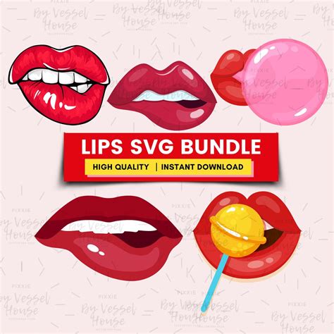Dripping Lips Svg Biting Lips Svg Glitter Lips Digital Download