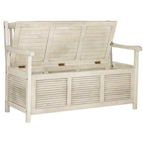 Westmore Distressed White Outdoor Storage Bench 1t833 Lamps Plus